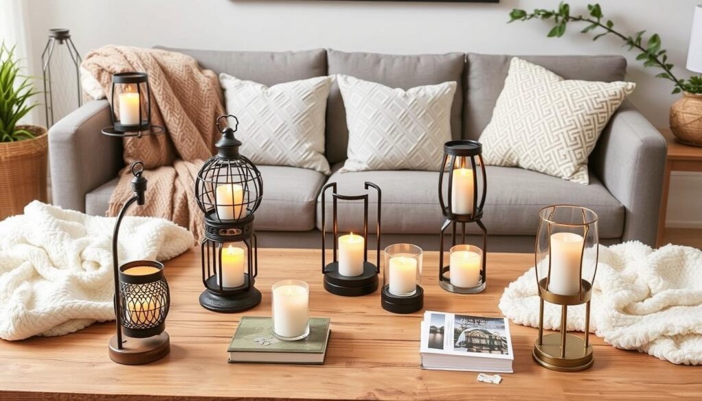 Best candle wax warmers on the coffee table with a lamp