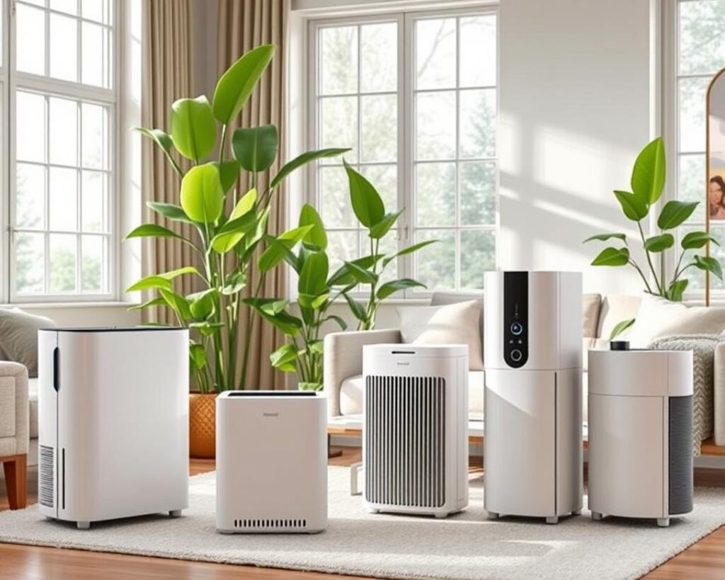 best air purifiers for home arranged on a carpet