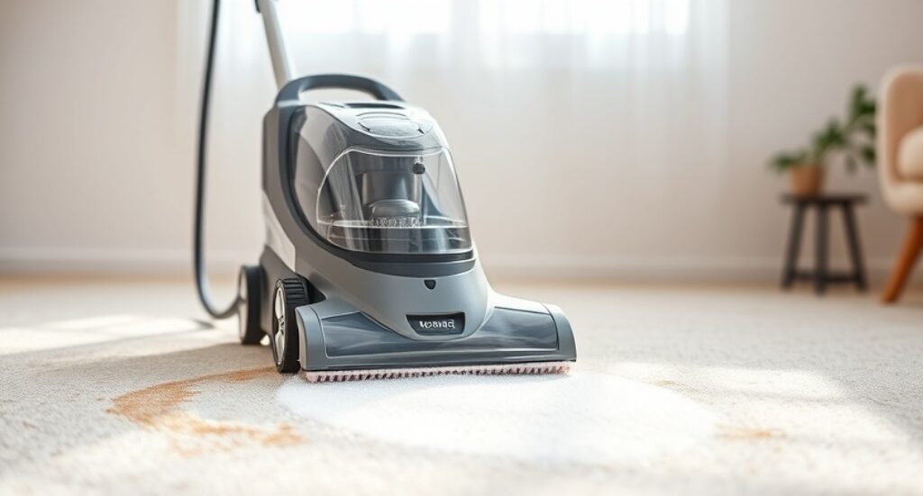 carpet cleaners shampooer running