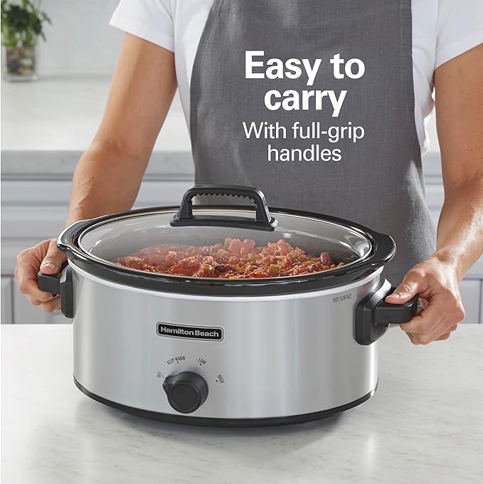 Hamilton Beach 6-Quart Slow Cooker with 3 Cooking Settings