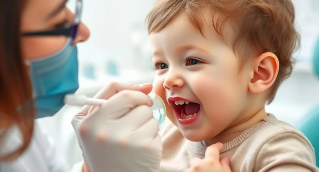 doctor checking pacifier teeth of a child